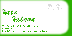 mate halama business card